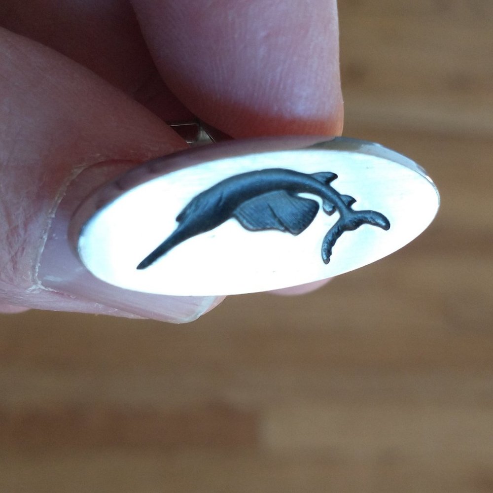 Set of Anson swordfish cufflinks.